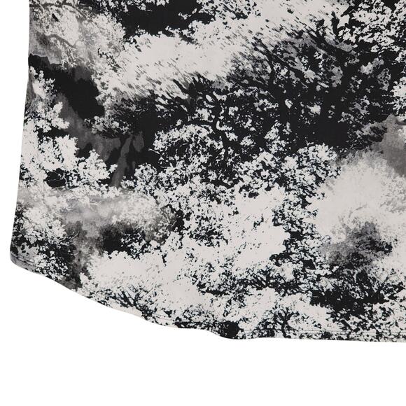 Lane Bryant Top Blouse 26 28 Black White Clouds 54x30 Cowl Stretch Sleeveless - Picture 9 of 12